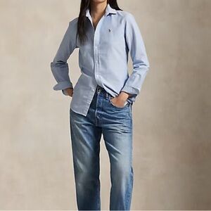 Polo Ralph Lauren Slim Fit Oxford Shirt Blue Button Down Size 6